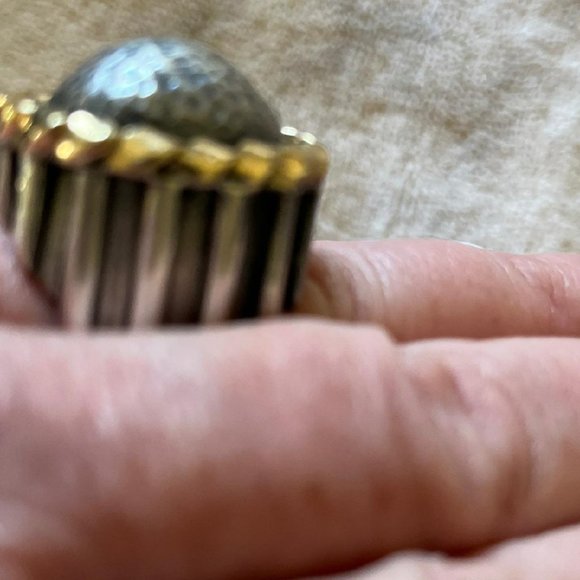 Dian Malouf Silver and Gold Dome Ring - Picture 4 of 7